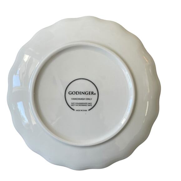 Godinger Martini Cocktail Appetizer Plates 6in Ceramic Set of 4 White NEW - Picture 7 of 8